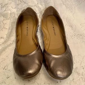 EUC Gorgeous Lucky Brand Leather Ballet Flats, Copper/Rose Gold,  Size 9M ✨